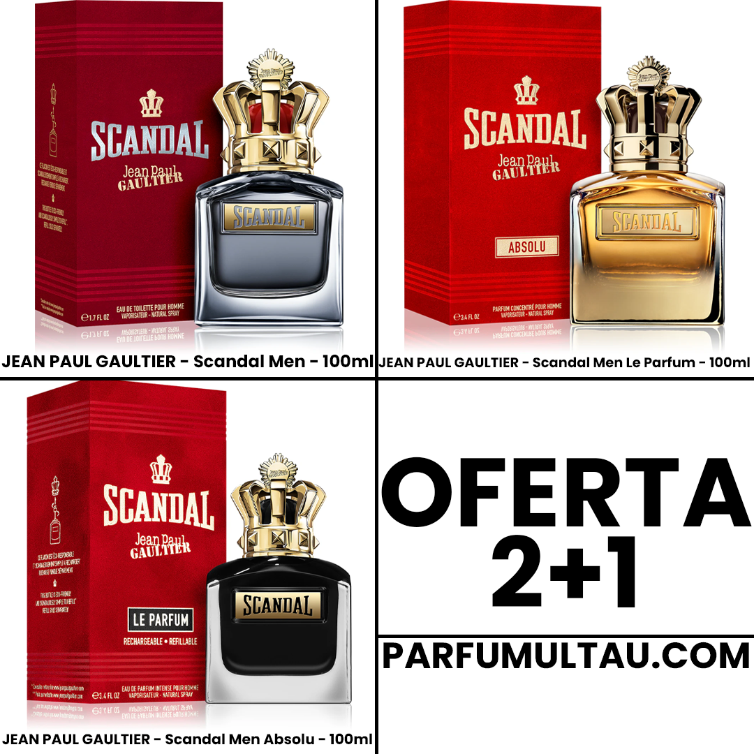 Oferta 2+1: Scandal Men EDT, Scandal Men Le Parfum & Scandal Men Absolu